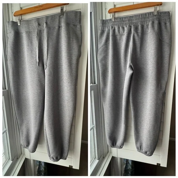 SPANX Air Essentials 2 piece set sweatshirt top 1X and jogger pants 2X gray EUC - Picture 3 of 16
